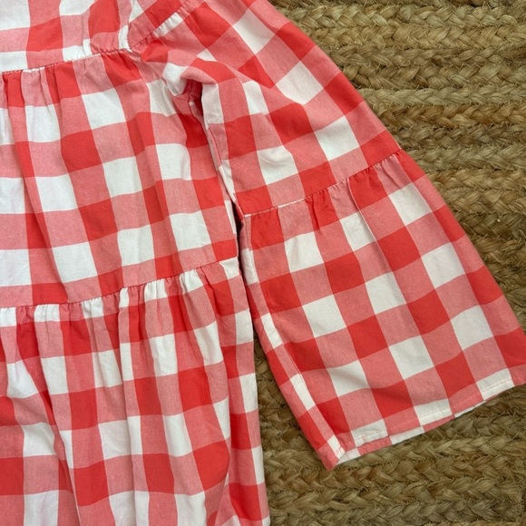 La Roque Small Pink And White Gingham Tiered Bell Sleeve Top - Picture 5 of 6